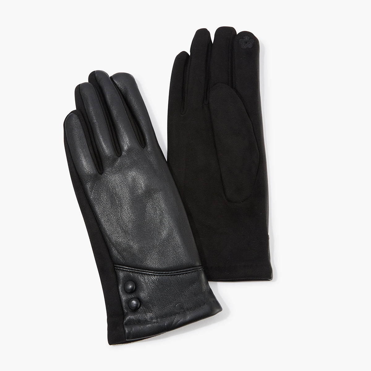 Gants effet cuir noirs