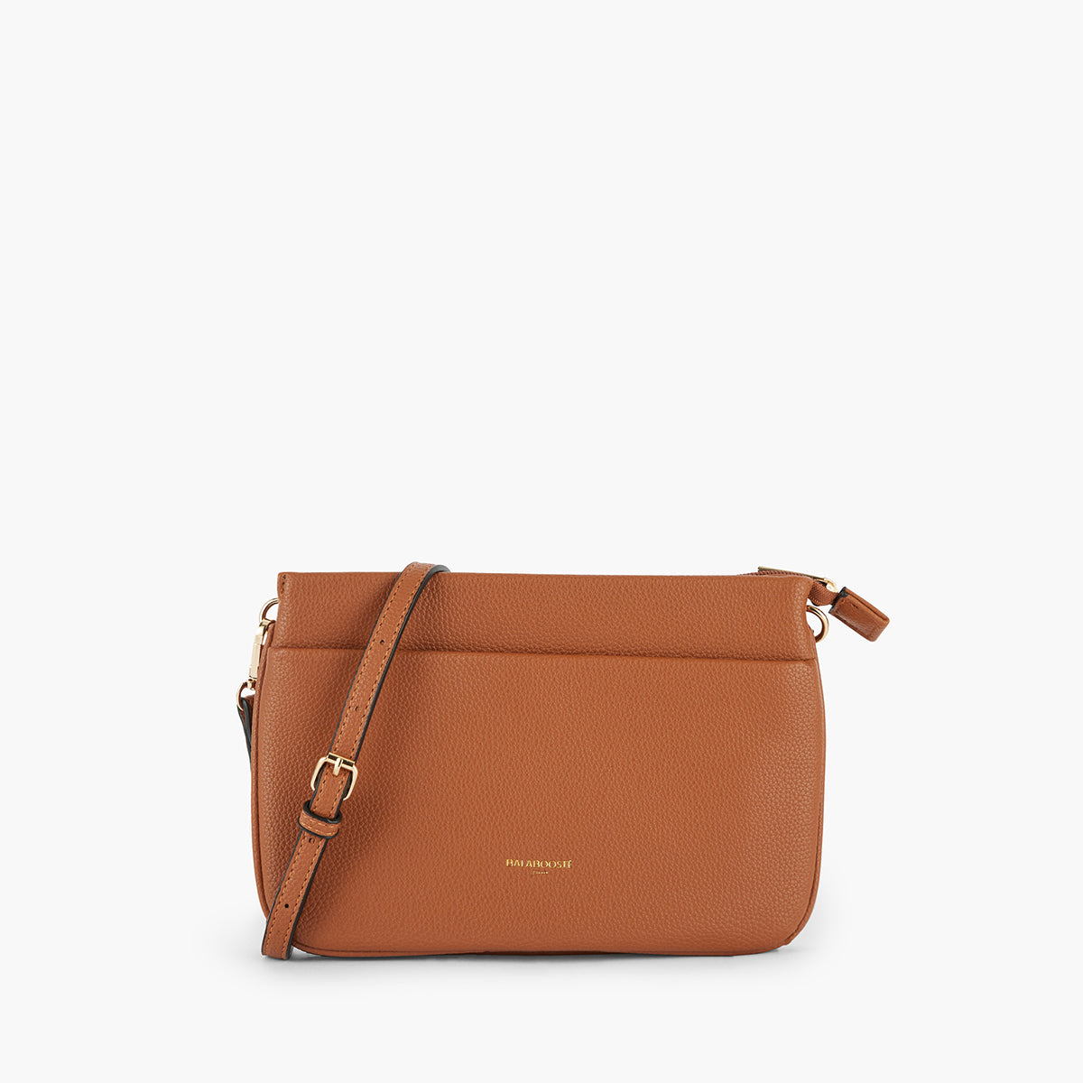 Sac à bandoulière effet grainé camel