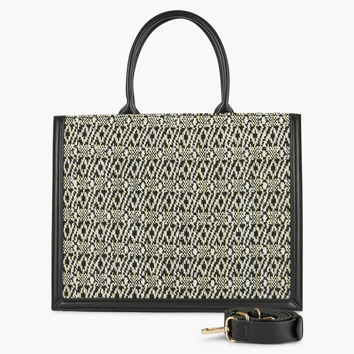 Sac à main jacquard noir et blanc