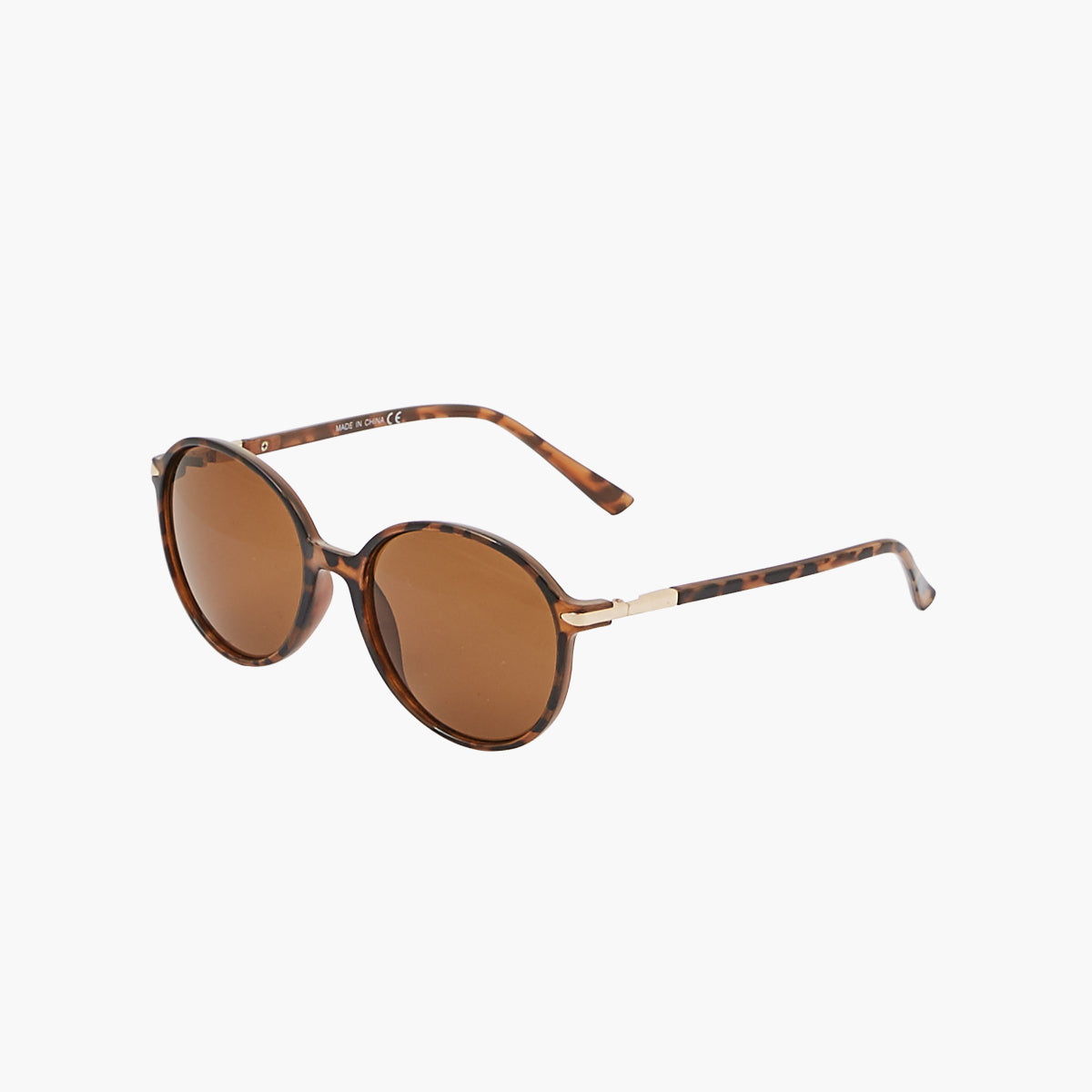 Lunettes de soleil marron rondes