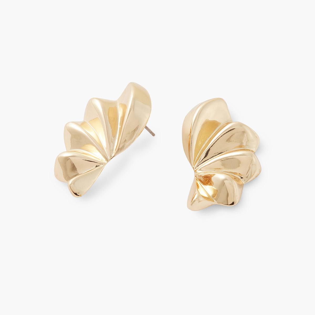 Boucles d'oreilles demi feuilles acier inoxydable