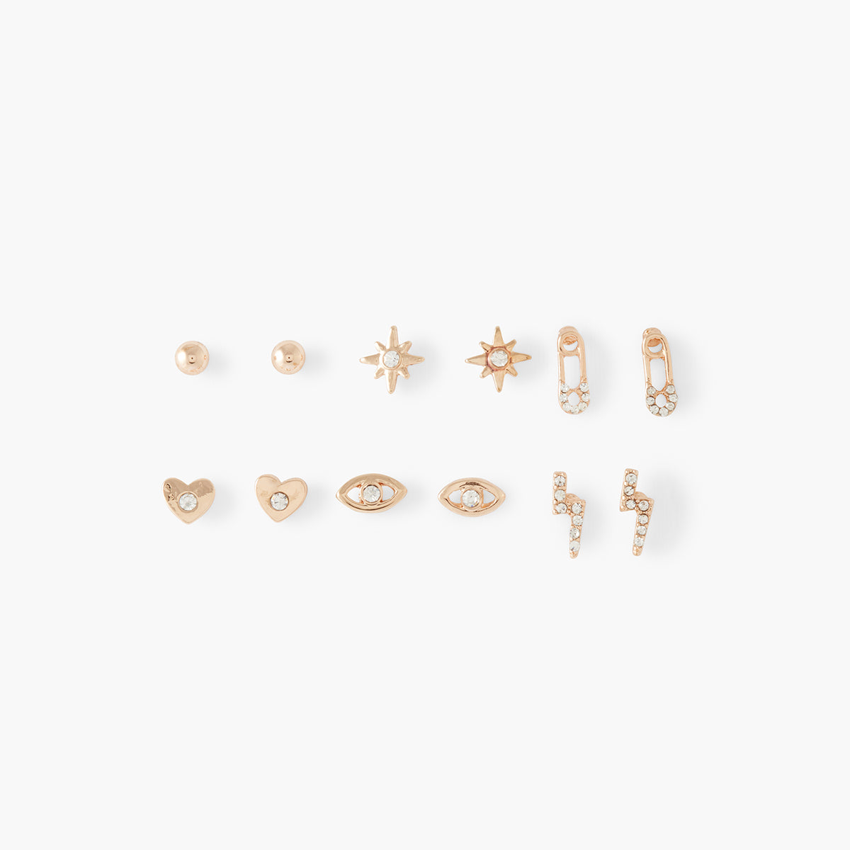 Set de 6 paires de boucles d'oreilles avec strass