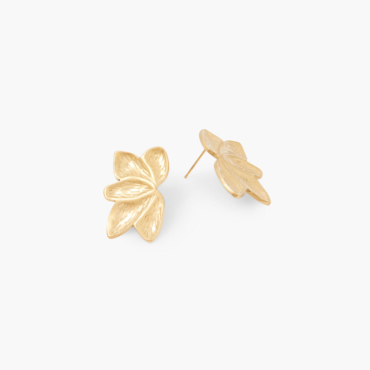 Boucles d'oreilles feuilles en acier inoxydable