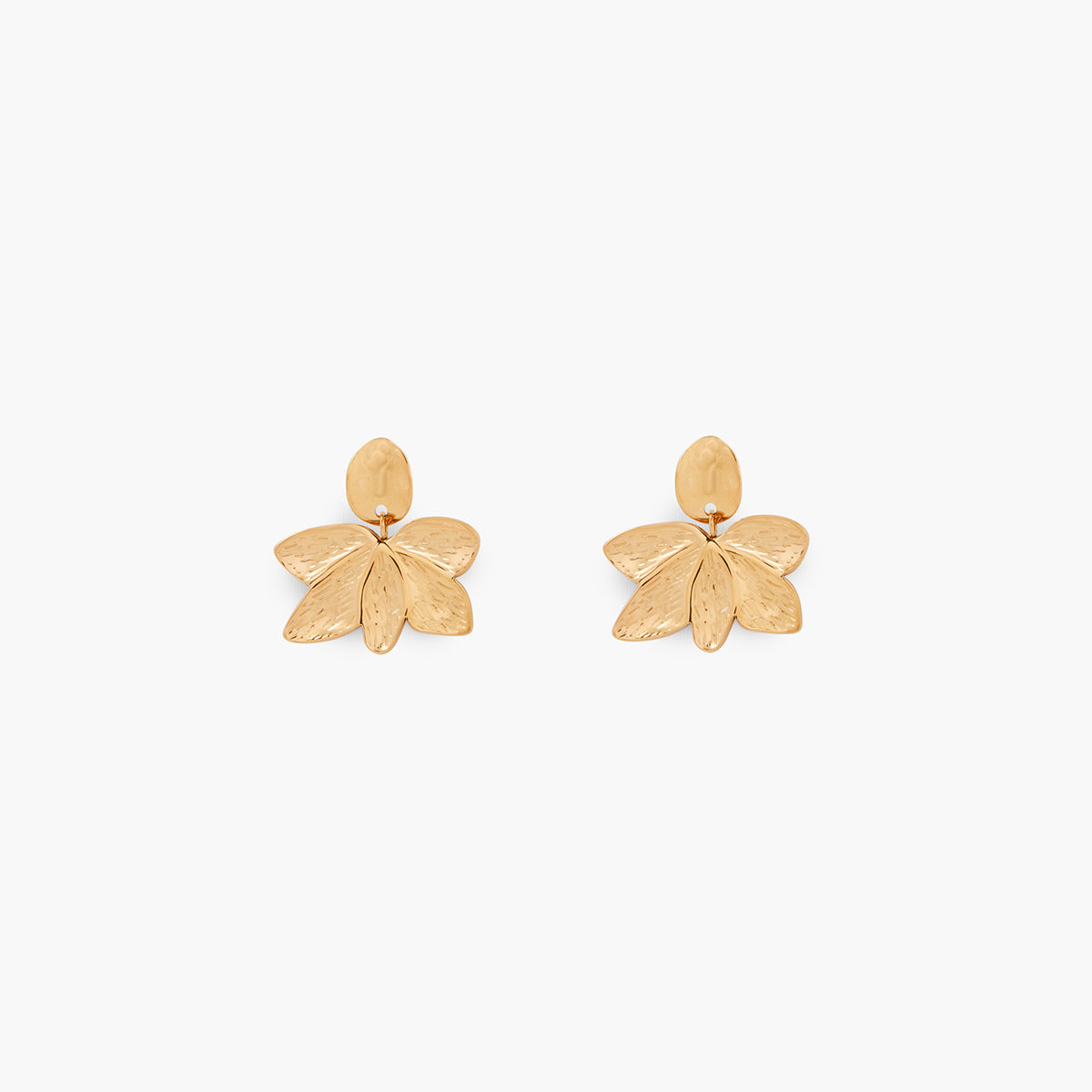 Boucles d'oreilles feuilles acier inoxydable