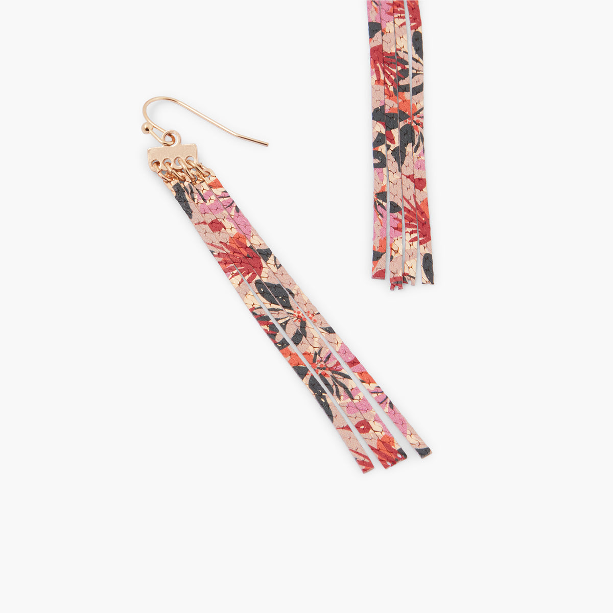 Boucles d'oreilles Balagane chaines plates motif floral