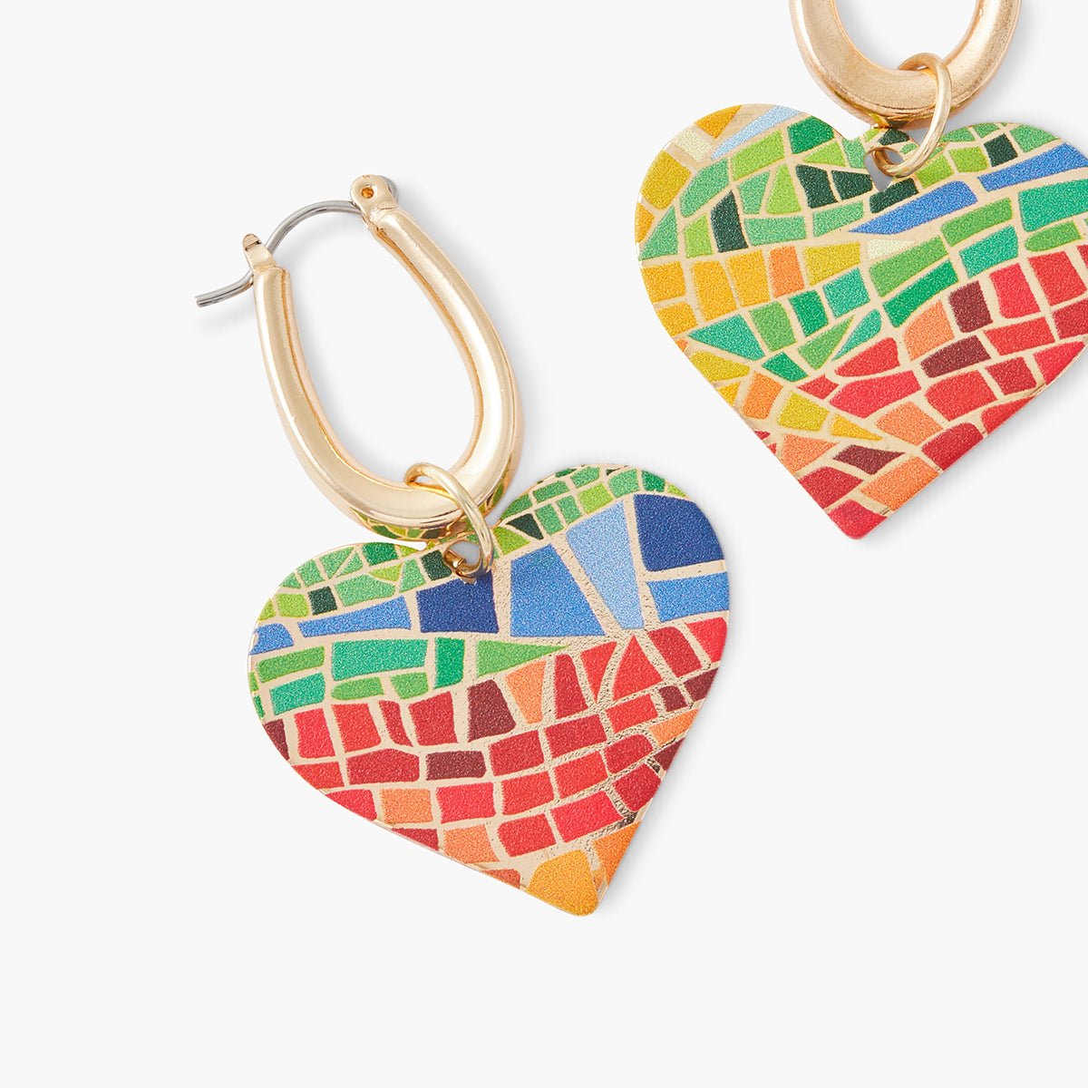 Boucles d'oreilles Balagane cœurs à imprimé mosaïque