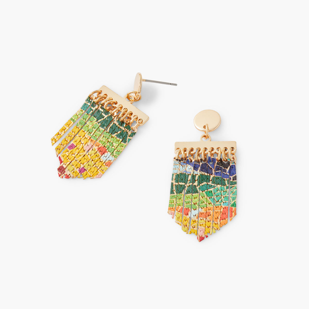 Boucles d'oreilles en chaine imprimées mosaïque Balagane