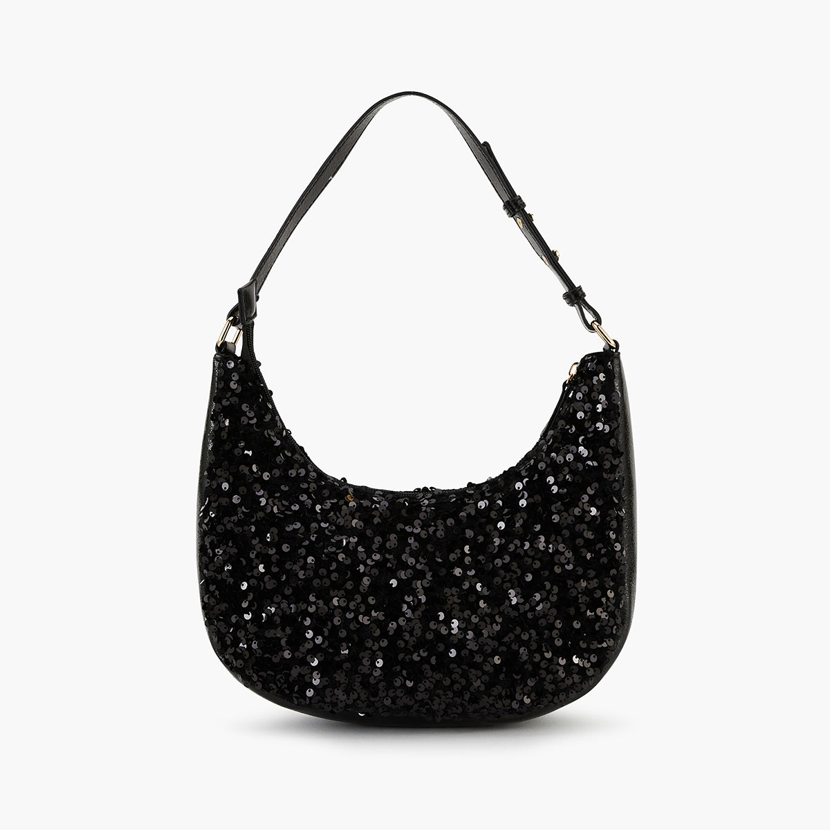 Sac porté épaule noir à sequins