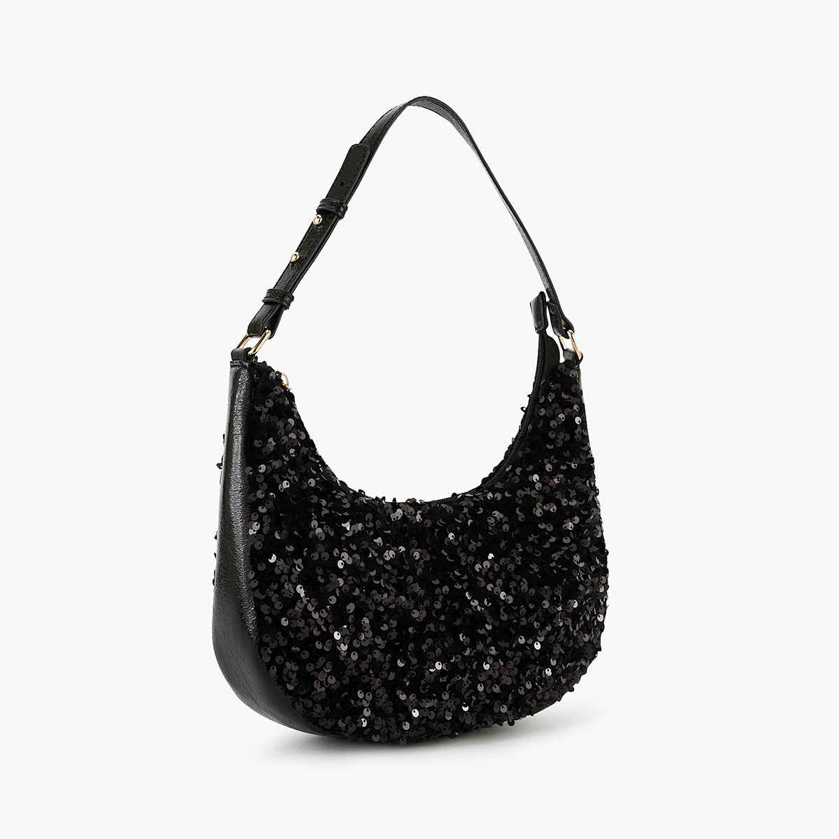 Sac porté épaule noir à sequins