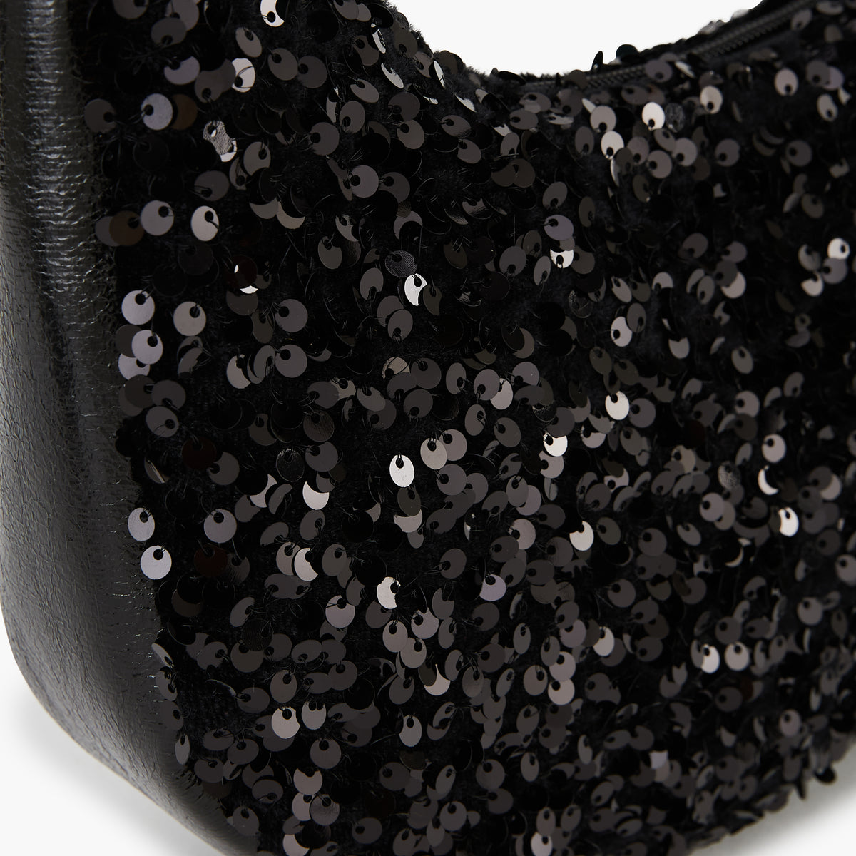 Sac porté épaule noir à sequins