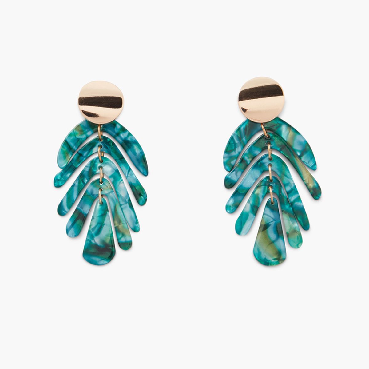 Boucles d'oreilles feuille verte