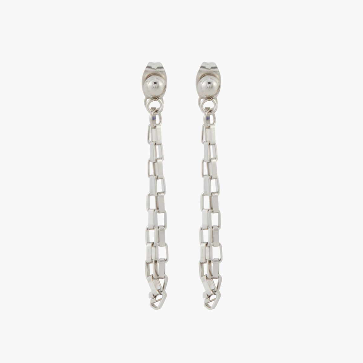 Boucles d'oreilles chaine Acier Inoxydable argenté