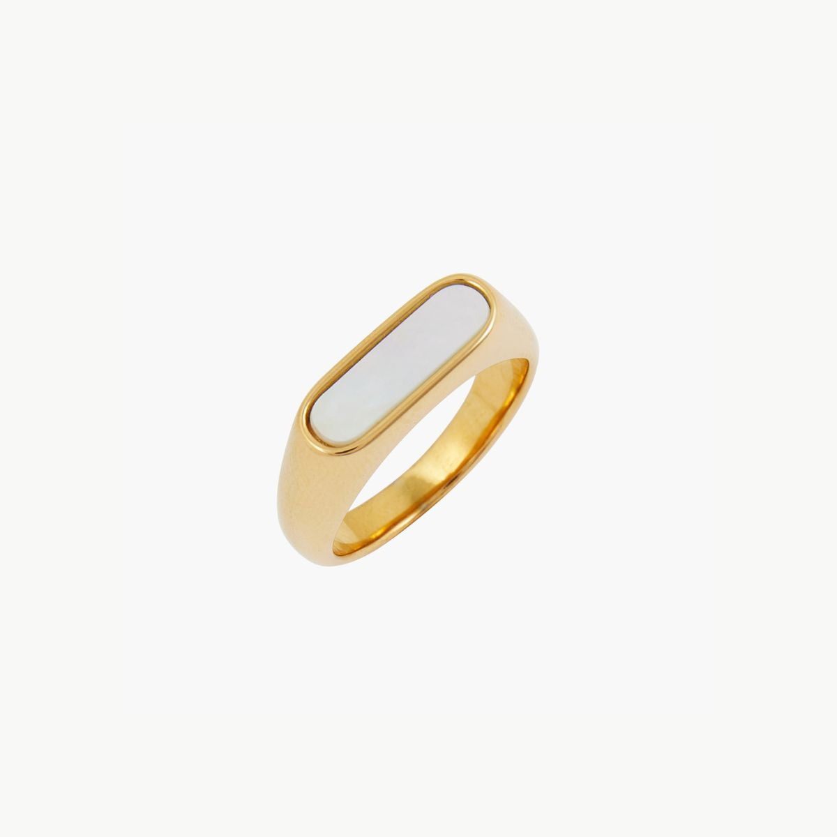 Bague en acier inoxydable avec nacre