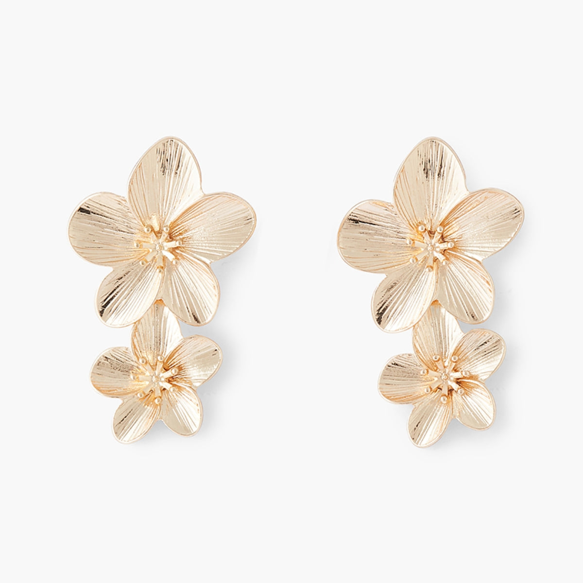 Boucles d'oreilles à clips fleurs dorées