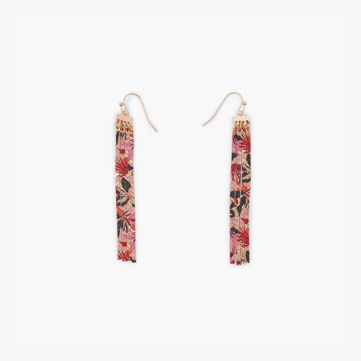 Boucles d'oreilles Balagane chaines plates motif floral