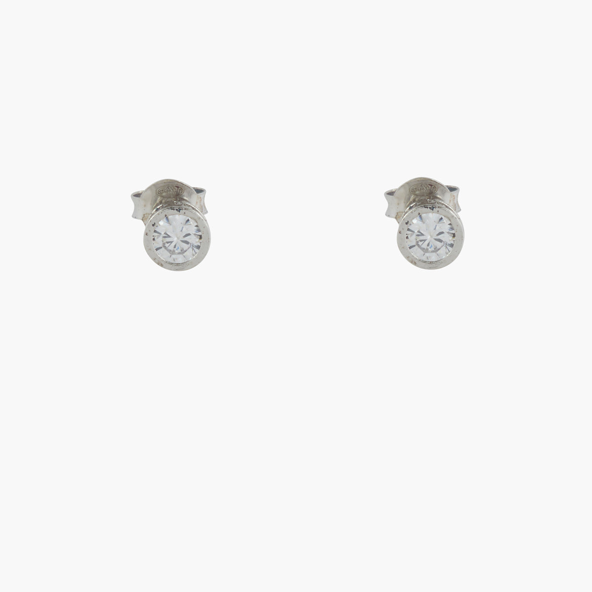 Puces d'oreilles Argent Garanti et zirconium - argenté