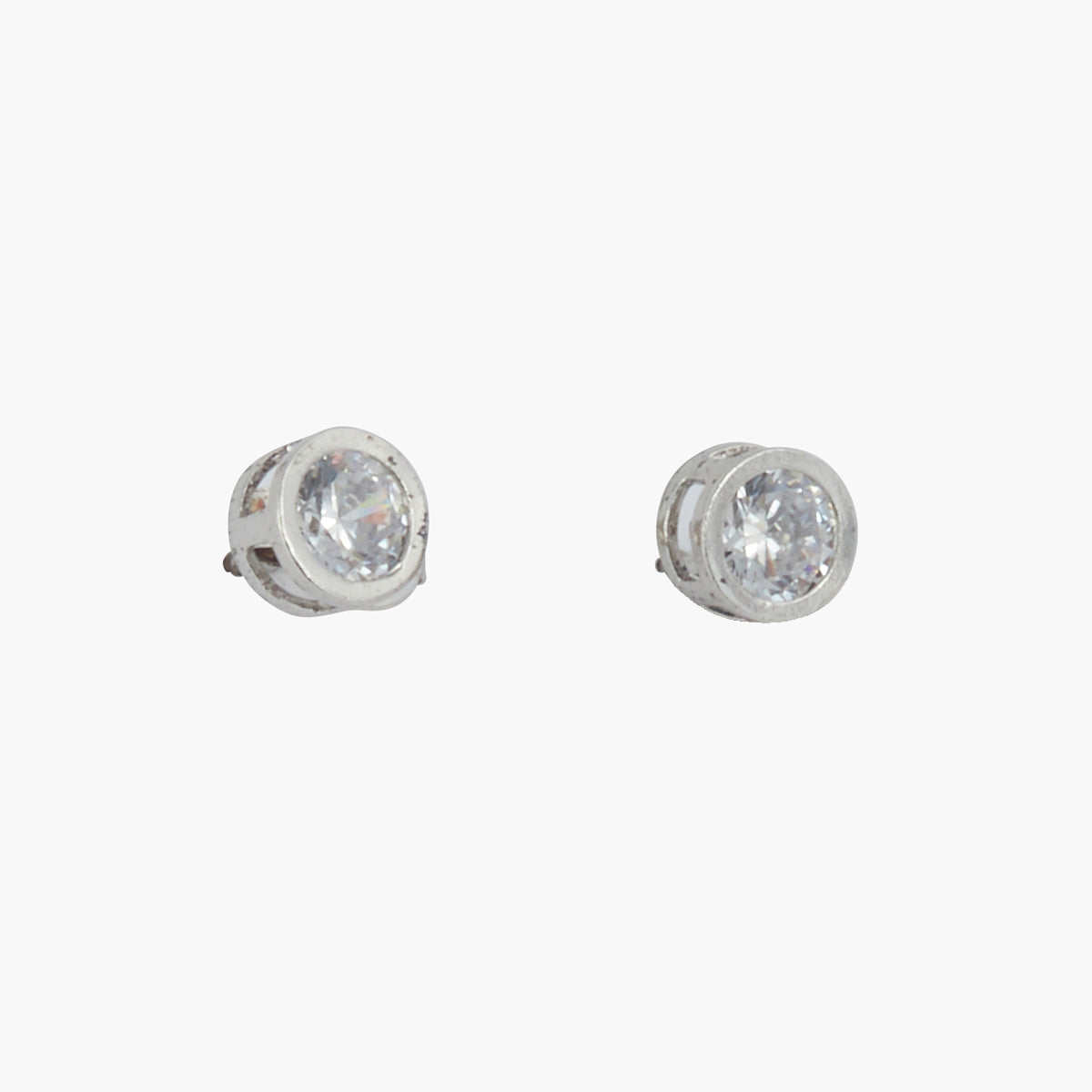 Puces d'oreilles Argent Garanti et zirconium - argenté