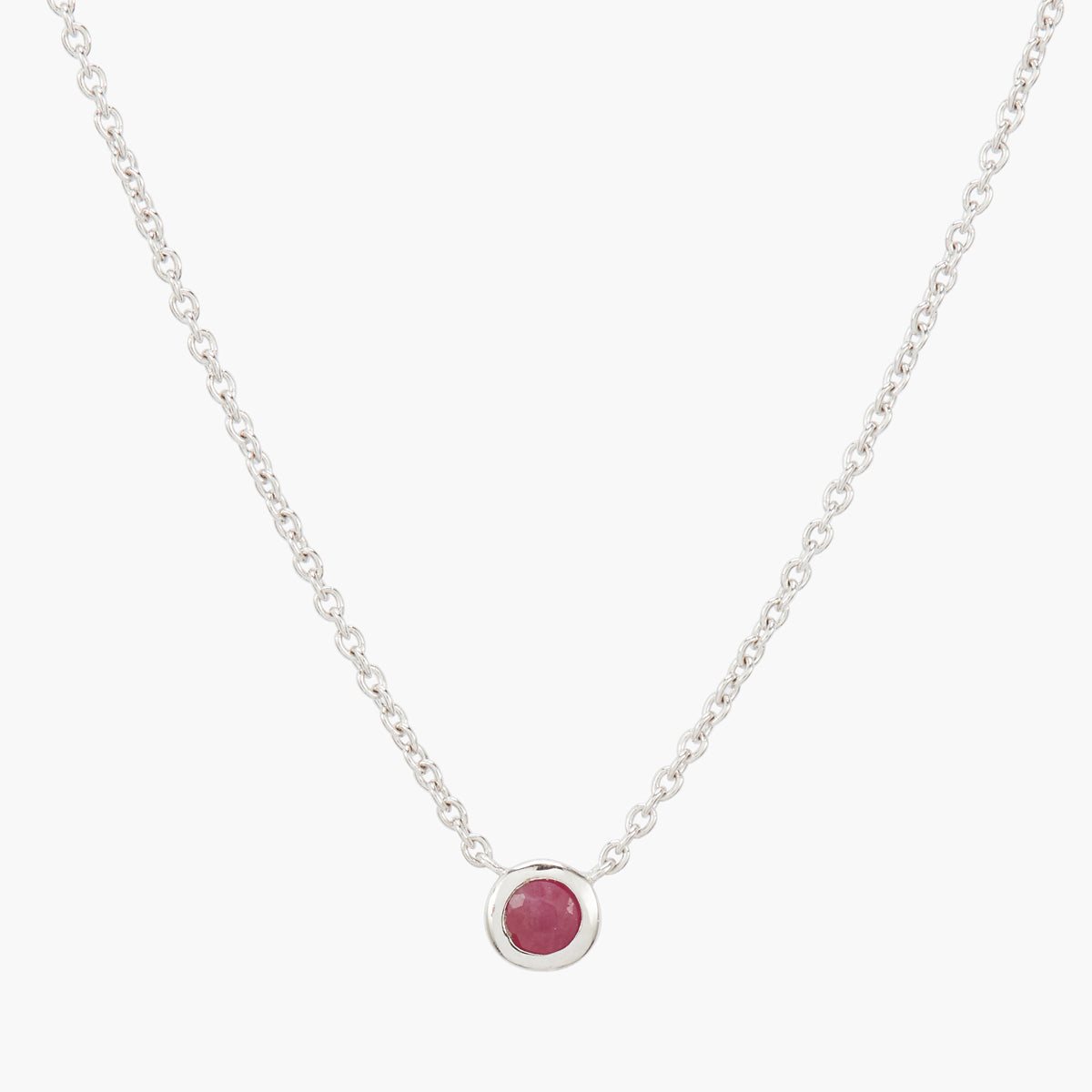 Collier Argent Garanti et Rubis