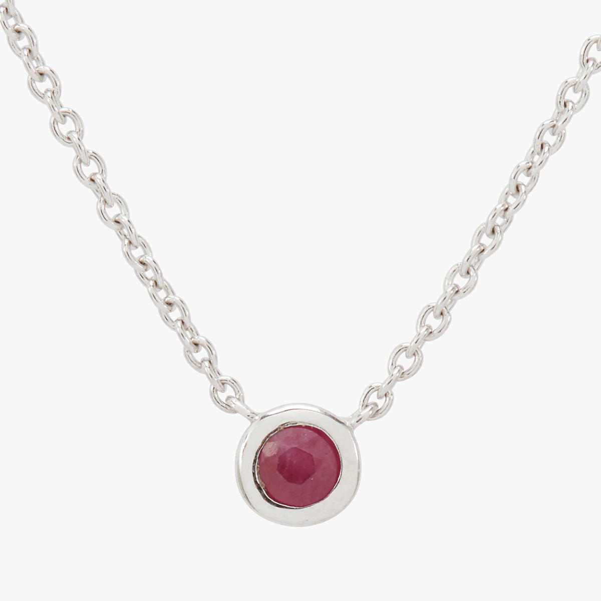 Collier Argent Garanti et Rubis