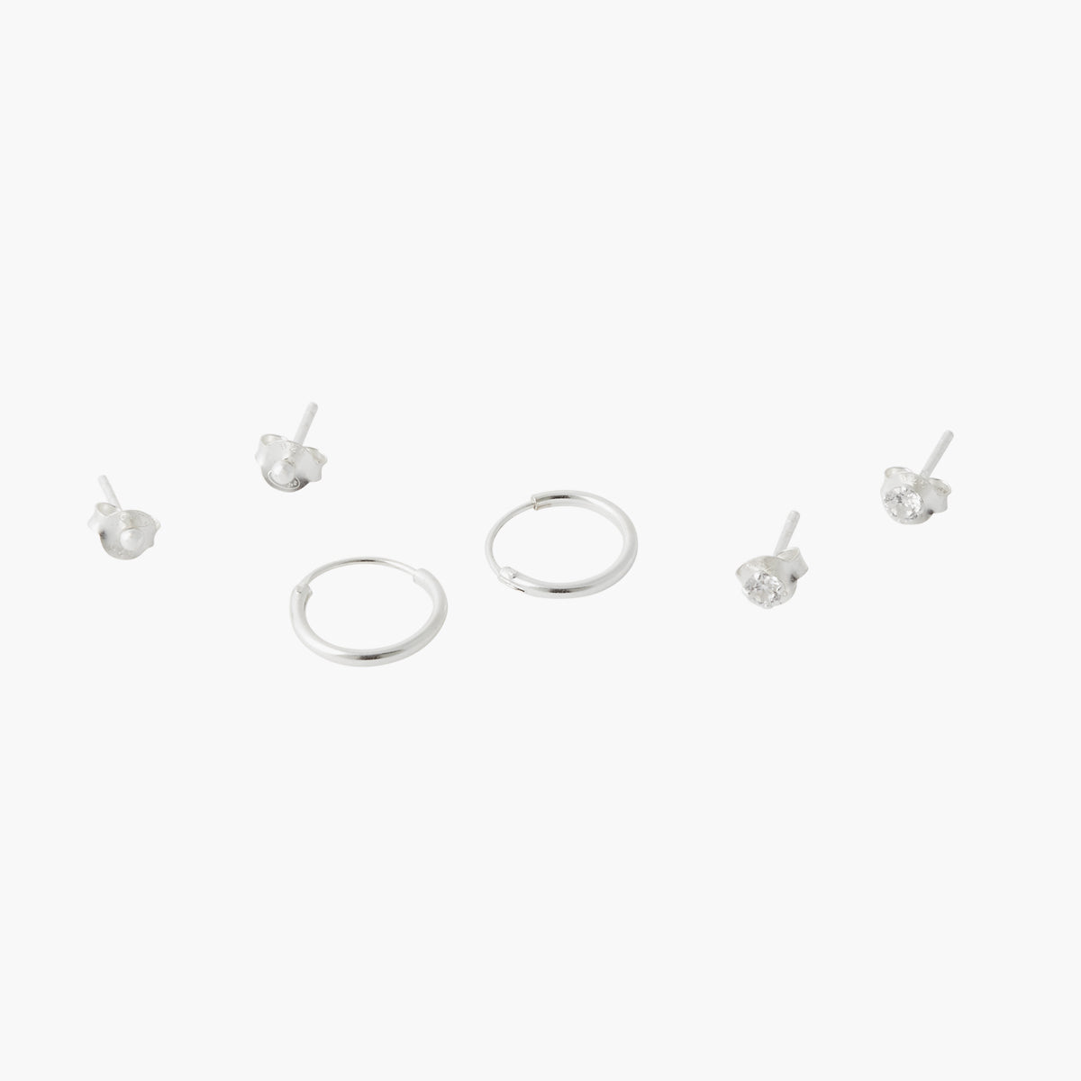 Set de 3 boucles d'oreilles Argent Garanti