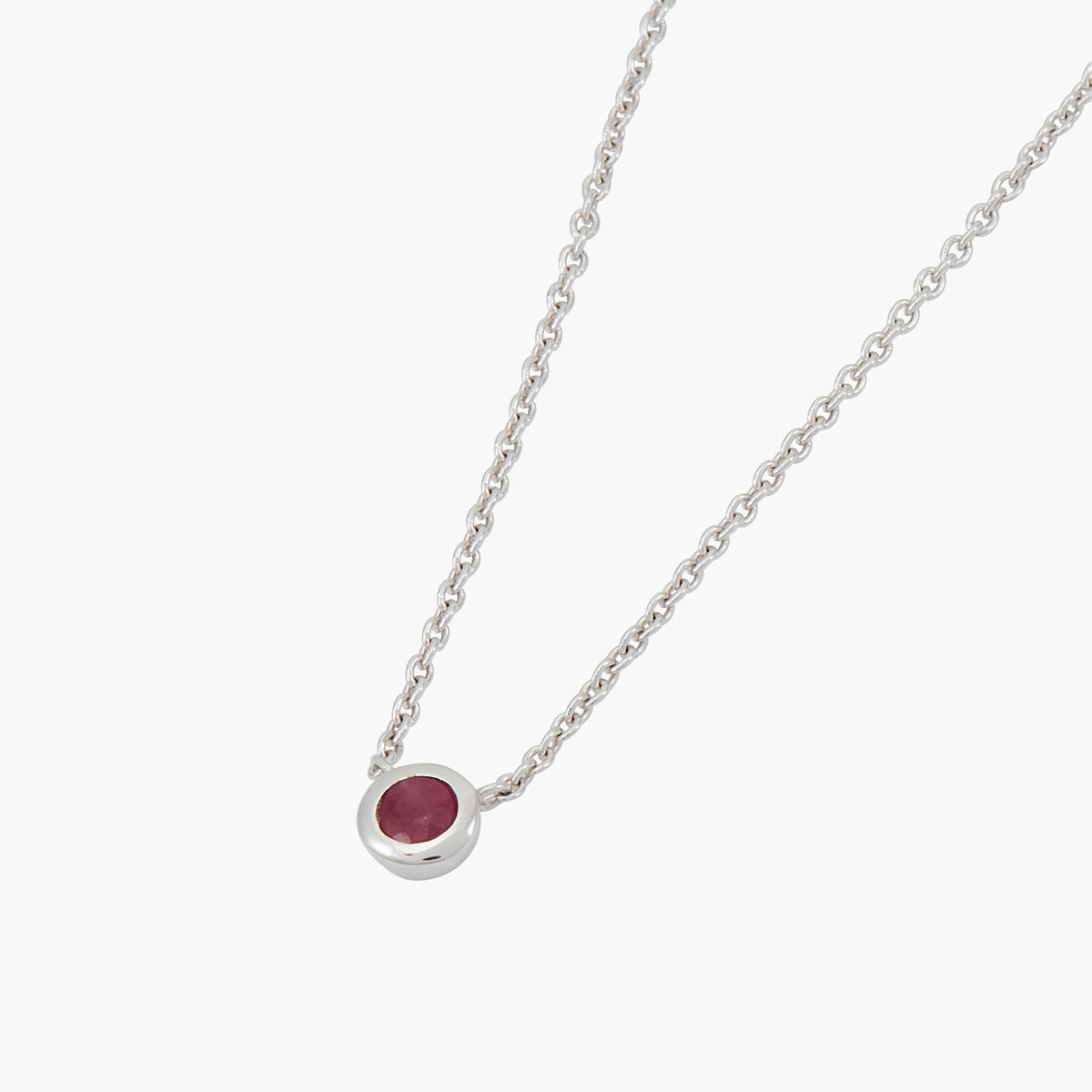 Collier Argent Garanti et Rubis