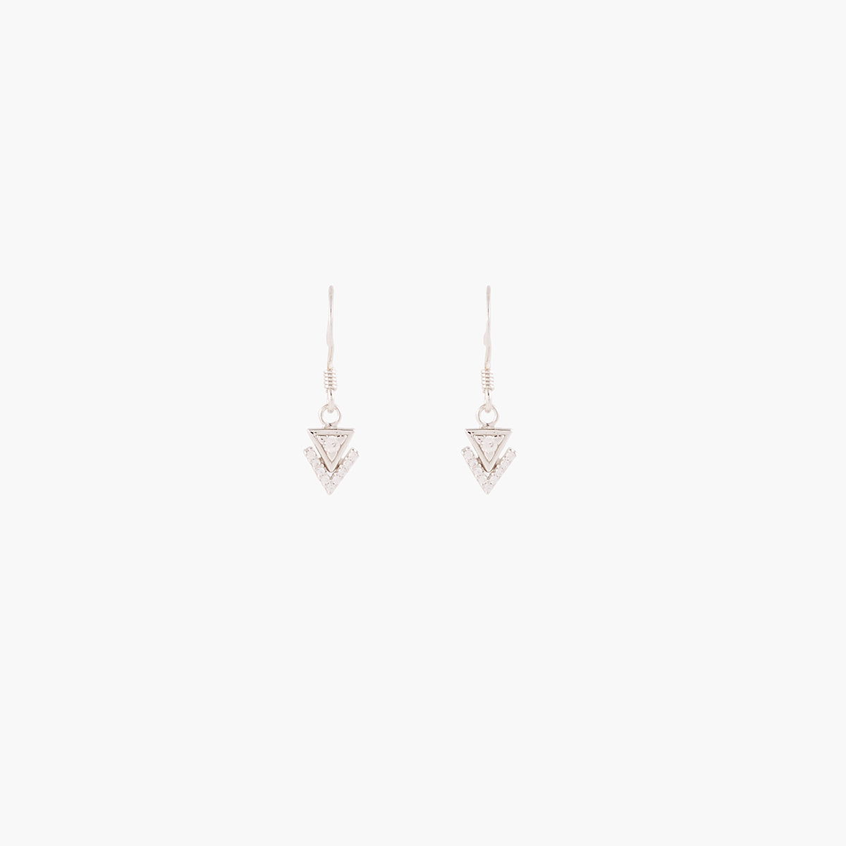 Boucles d'oreilles pendants triangles sterling Silver