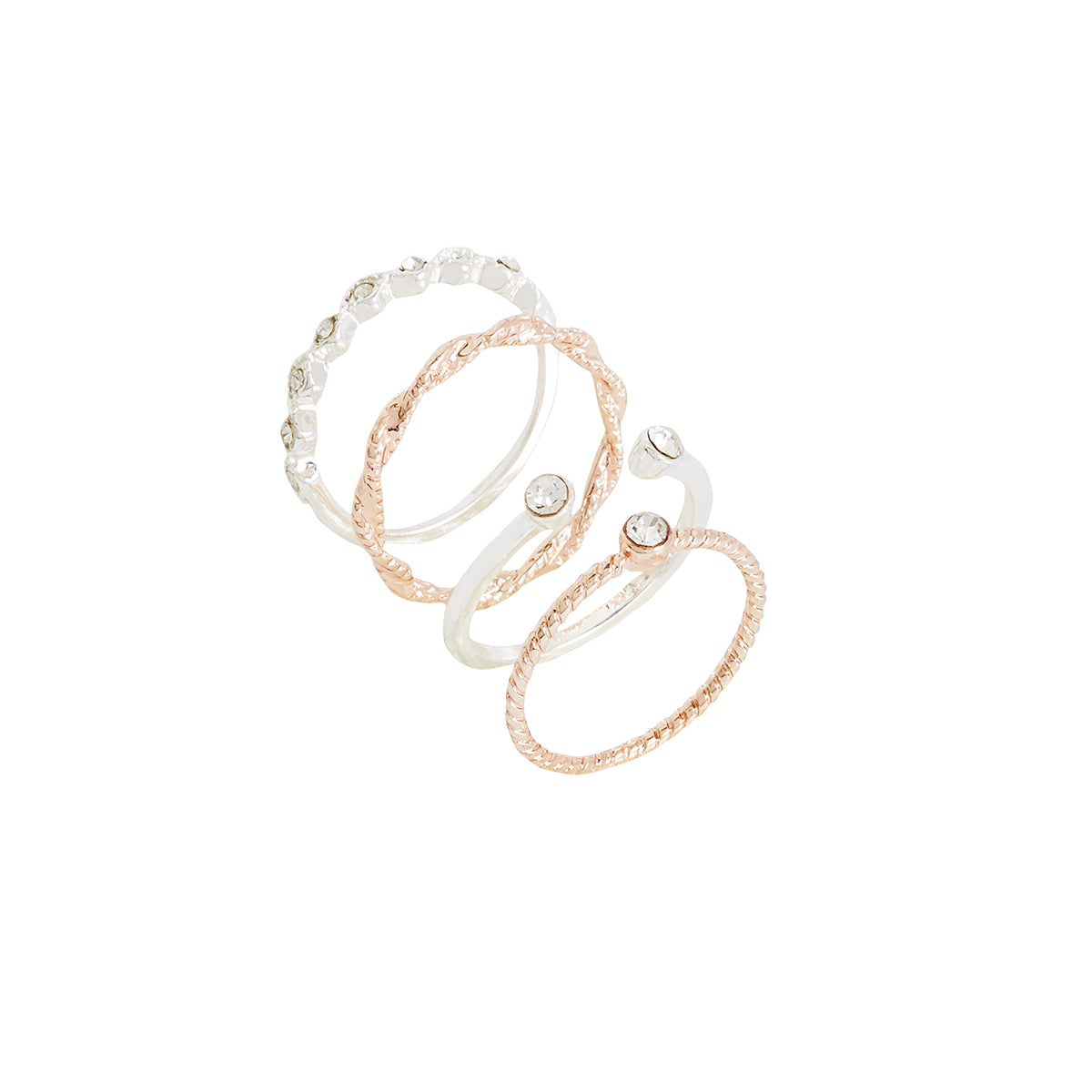 Set de Bagues Strass Basic Nude