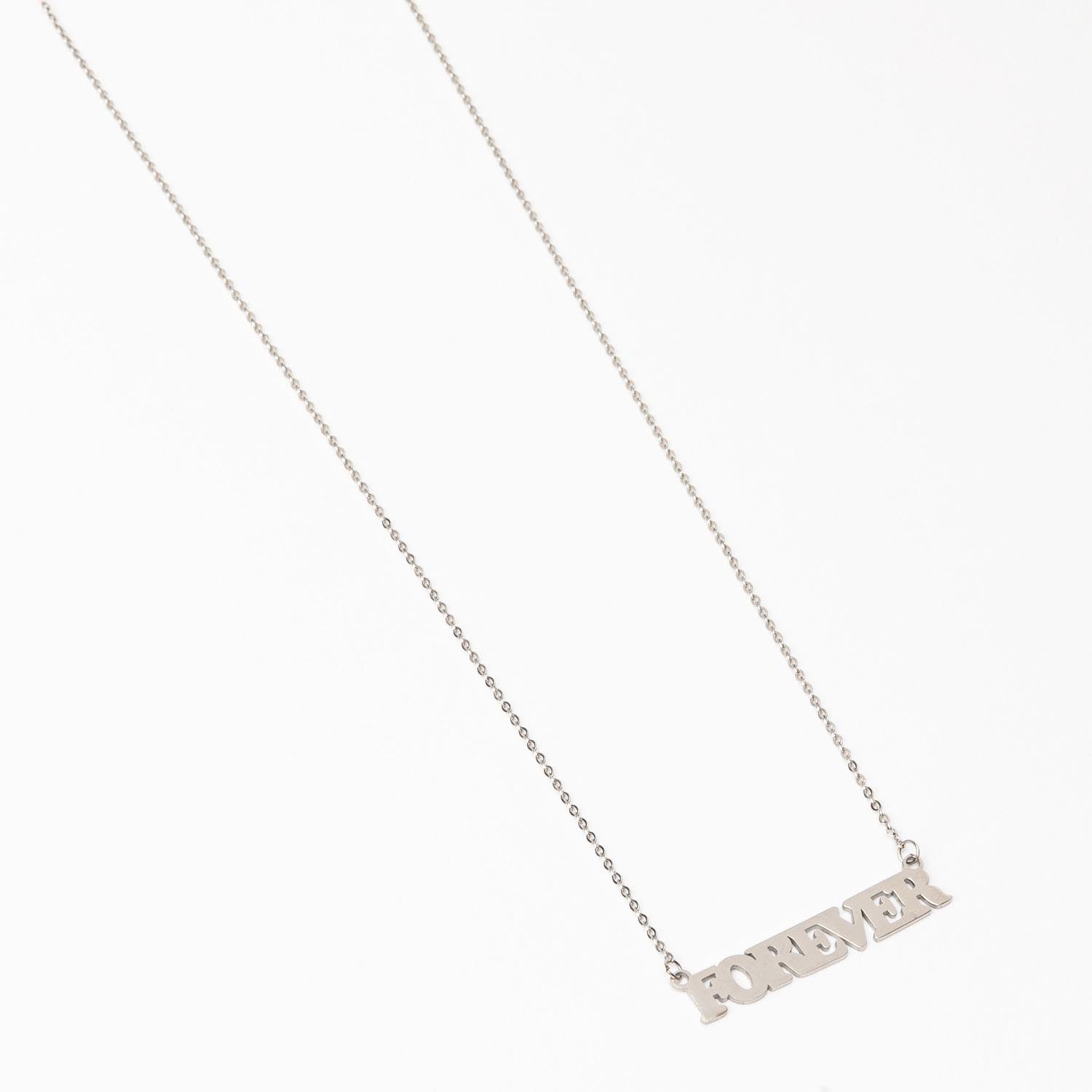 Collier Forever en acier inoxydable - argenté