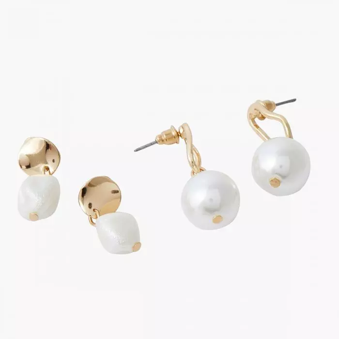 Set de boucles d'oreilles à perles d'imitation New pearl