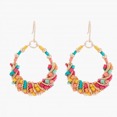 Boucles d'oreilles perles colorées - multicolore 