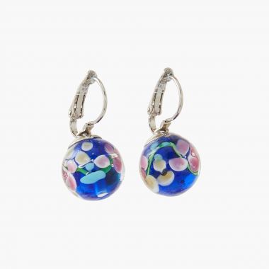 Boucles d'oreilles perles de verre City Azur