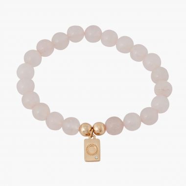 Bracelet perles de Quartz - rose clair