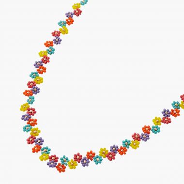 Collier fleurs en perles de rocaille - multicolore