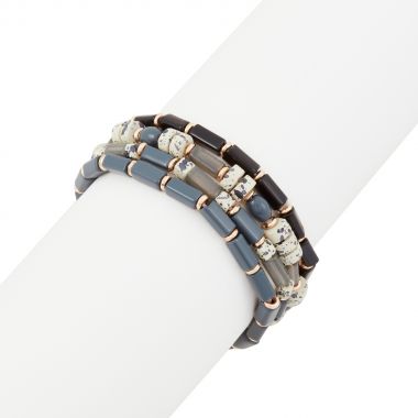 Set de 4 bracelets élastiques effet pierres - Stone Granite