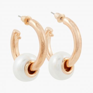 Boucles d'oreilles créoles avec perle Essentiel Perle