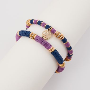 Set de 2 bracelets sequins - violet et bleu