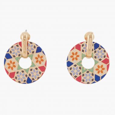 Boucles d'oreilles pendantes avec cercles imprimés Merinid