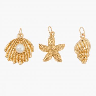 Set de 3 charms coquillages et étoile de mer - Chains & Charms