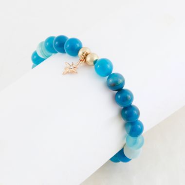 Bracelet perles d'Agathe - bleu