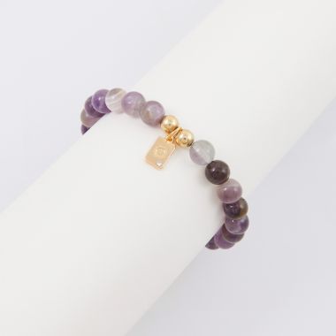 Bracelet perles d'Améthystes - violet
